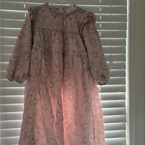 Floral Pink Kids Casual Dress